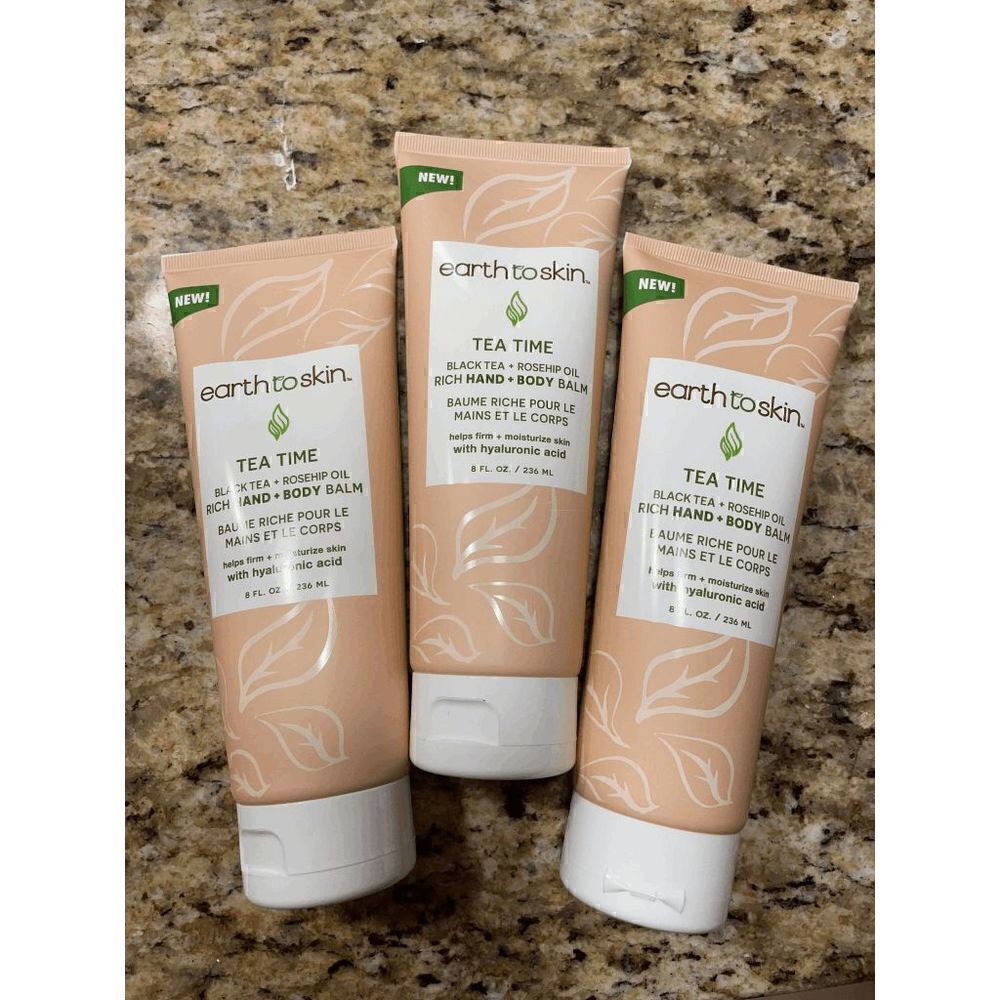 Earth to Skin Tea Time Rich Hand and Body Balm Lot of 3